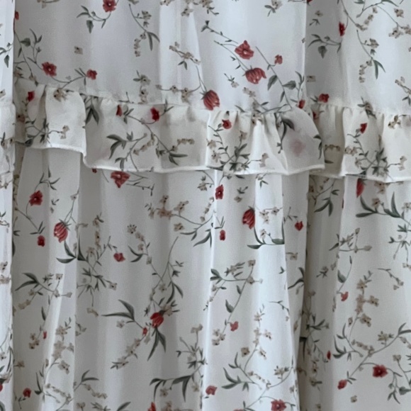NWT White Summer Dress with Flowers Size Large to XL - Picture 7 of 7